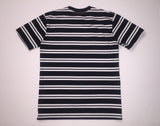 White/Black Striped (SLFE.) Logo Short Sleeve T-Shirt